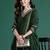 Green embroidered straight kurta trousers with dupatta set