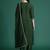 Green embroidered straight kurta trousers with dupatta set