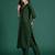 Green embroidered straight kurta trousers with dupatta set