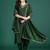 Green embroidered straight kurta trousers with dupatta set