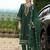 Green embroidered straight kurta trousers with dupatta set