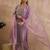 Lavender embroidered straight kurta trousers with dupatta set
