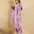 Lavender embroidered straight kurta trousers with dupatta set