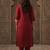 Maroon embroidered straight kurta trousers with dupatta set