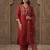 Maroon embroidered straight kurta trousers with dupatta set