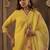 Mustard embroidered straight kurta trousers with dupatta set