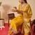 Mustard embroidered straight kurta trousers with dupatta set