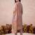 Mauve embroidered straight kurta trousers with dupatta set