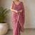 Partywear crush saree with handwork flower butti and elegant border