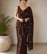 Premium crush saree with handwork flower butti and designer border