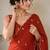 Partywear crush saree with handwork flower butti and contrast border