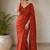 Partywear crush saree with handwork flower butti and contrast border