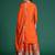 Orange embroidered straight kurta palazzo with dupatta set