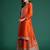 Orange embroidered straight kurta palazzo with dupatta set
