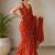 Partywear crush saree with handwork flower butti and contrast border