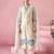 Off white embroidered straight kurta trousers with dupatta set