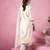Off white embroidered straight kurta trousers with dupatta set