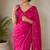 Partywear crush saree with elegant flower butti handwork and statement border