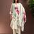 Off white printed straight kurta trousers with dupatta set