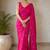 Partywear crush saree with elegant flower butti handwork and statement border