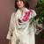 Off white printed straight kurta trousers with dupatta set