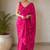 Partywear crush saree with elegant flower butti handwork and statement border