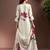 Off white printed straight kurta trousers with dupatta set