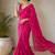 Partywear crush saree with elegant flower butti handwork and statement border