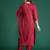 Pink embroidered straight kurta trousers with dupatta set