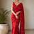 Premium partywear crush saree with flower butti handwork and beautiful border
