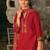 Pink embroidered straight kurta trousers with dupatta set