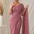 Partywear crush saree with handwork flower butti and elegant border