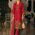 Pink embroidered straight kurta trousers with dupatta set