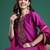 Purple solid straight kurta trousers with dupatta set