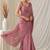 Partywear crush saree with handwork flower butti and elegant border