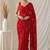 Premium partywear crush saree with flower butti handwork and beautiful border