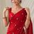 Premium partywear crush saree with flower butti handwork and beautiful border
