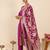 Purple embroidered straight kurta trousers with dupatta set