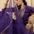 Purple embroidered straight kurta trousers with dupatta set