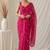 Partywear crush saree with elegant flower butti handwork and statement border