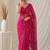 Partywear crush saree with elegant flower butti handwork and statement border