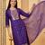 Purple woven design straight kurta trousers with dupatta set