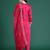 Pink embroidered straight kurta trousers with dupatta set