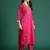 Pink embroidered straight kurta trousers with dupatta set