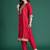Pink solid straight kurta trousers with dupatta set