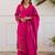 Pink embroidered straight kurta palazzo with dupatta set