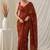 Partywear crush saree with handwork flower butti and contrast border
