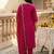 Pink embroidered straight kurta trousers with dupatta set