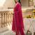 Pink embroidered straight kurta trousers with dupatta set