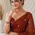Partywear crush saree with handwork flower butti and contrast border